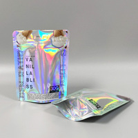 Sachet Doypack Holographique Personnalisé Refermable 8 oz 4x6 Pouces en Plastique Laser Anti-Odeur avec Fermeture Ziplock Mylar
