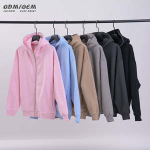 Vente en gros de sweats à capuche zippés 300 GSM Sweatshirts lourds Fourniture directe d'usine Impression de logo personnalisé unisexe Qualité supérieure - Product Image 1