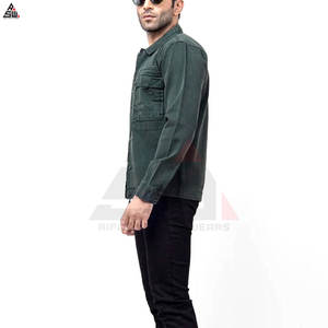 Veste en jean noire pour homme la plus confortable, toile de haute qualité, tissu fin, prix de gros - Product Image 5