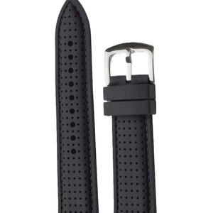 Bracelet de montre sport en silicone noir souple unisexe JD752 BS 20 mm, réglable, étanche et respirant, pièces de montre, bracelet de montre - Product Image 1