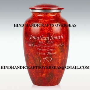 High Quality Red Premium Aluminum & Brass Cremation <b>Urns</b> American Style <b>Urn</b> <b>for</b> Human <b>Ashes</b> Storage From India <b>for</b> Funerals - Product Image 6
