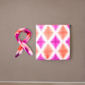 New Arrival Hand-Dyed Floral Silk <b>Square</b> <b>Scarf</b> Brown Pink Luxury Multi-Functional Fashion Accessory Gift OEM Logo Packaging - Product Image 6