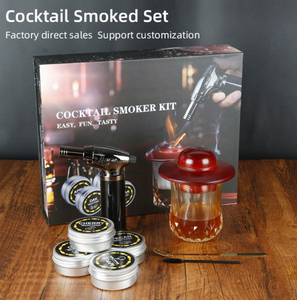 Kit Classico in Legno per Affumicatura e Infusione di Bevande, per Whisky e Cocktail Torcia Portatile con Coperchio Superiore per Trucioli di Legno Set di Utensili da Bar per Casa - Product Image 4