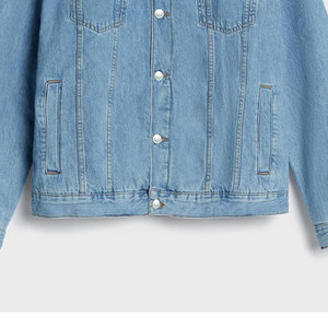 Wholesale Price Custom Made Logo Denim And Jackets In <b>Blue</b> Black Color Jean Fur Cotton Denim Jacket For <b>Man</b> - Product Image 6