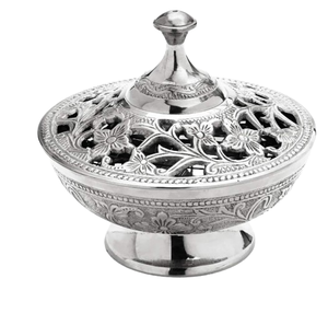 Bol à dattes fait main avec couvercle, qualité durable, couvercle en forme de croissant de lune doré, bol métallique, vaisselle, serveur de fruits, Ramadan - Product Image 4