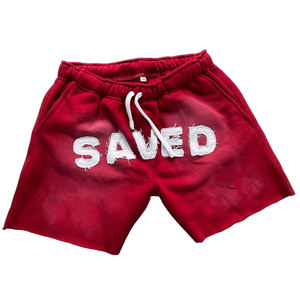 Pantalones cortos desgastados bordados personalizados para hombre 400 GSM algodón polar francés Trey ácido lavado bordado corto para hombre - Product Image 6