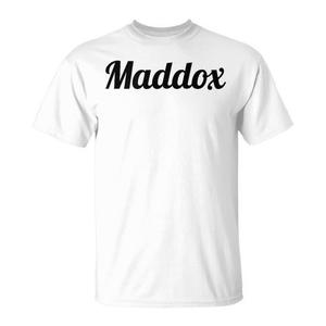 Camiseta gráfica con nombre de Maddox para adultos y niños, de algodón blanco, corte unisex - Product Image 1