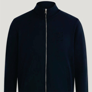 Men Zip Jacket Navy Blue Solid Color Full Zipper Stand Collar <b>Sweatshirt</b> Casual Slim Fit Lightweight Streetwear Outerwear - Product Image 2