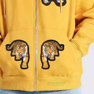 Sweat à capuche unisexe personnalisé en molleton de coton avec fermeture éclair, haute qualité, respirant, séchage rapide, imprimé pour l'hiver - Product Image 2