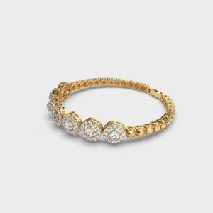 Pulsera de Oro Amarillo con Corte Redondo para Mujer con Diamantes, Regalo del Día de la Madre, Pulseras y Brazaletes de Moissanita - Product Image 3