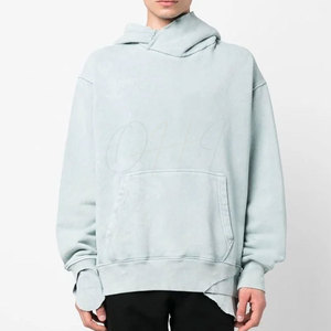 Sudaderas con capucha de alta calidad para hombre, estilo urbano, al por mayor, básicas, con lavado ácido, extragrandes, transpirables. - Product Image 2