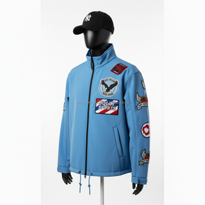 Veste softshell premium de couleur blanche avec un design de panneau graphique et un logo imprimé brodé personnalisé Veste softshell pour homme - Product Image 3