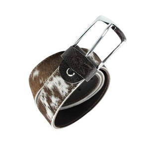 เข็มขัดหนังวัวแท้ทำด้วยมือเข็มขัดหนังขนสัตว์ตามสั่งความยาวทนทานหัวเข็มขัดเหล็กเข็มขัดหนังแท้ - Product Image 6