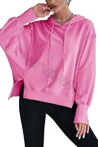 2025 femmes automne Style décontracté pull à capuche sweats XS taille Logo personnalisé couleur unie col zippé imprimé Technique - Product Image 4