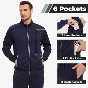Traje de Entrenamiento de Dos Piezas para Hombre, Talla Grande, Personalizado, de Forro Polar Sólido, Poliéster de Secado Rápido, Transpirable y Ecológico, Pantalones Deportivos - Product Image 3
