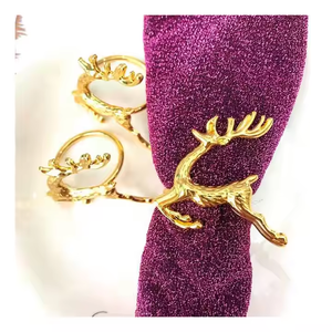 Servilletero dorado exclusivo para decoración de bodas, recuerdo de fiesta 2025, Navidad, vacaciones, cenas, fiestas a precio muy barato - Product Image 2