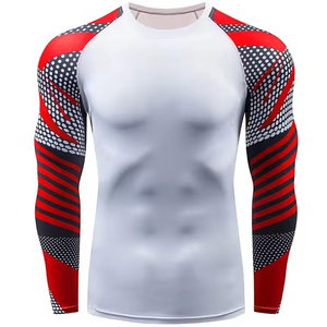 Rash Guard for Long Sleeve Crew Neck UPF 50 + Swim Rashguard Custom Nylon Spandex <b>Swimsuit</b> Crop <b>Top</b> - Product Image 1