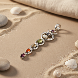 Collar con Colgante de Chakra de Plata 925, Chapado en Rodio, con Diamantes, Joyería Religiosa con Piedras Preciosas para Mujer, Material Principal Oro, Patrón Numérico - Product Image 2