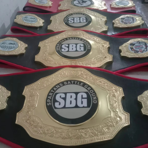 Cinturón de título de boxeo de lucha libre OEM/ODM Premium Cuero grueso de 8MM, logotipo de aleación de zinc personalizado, diseño de campeón de legado de peso pesado - Product Image 1
