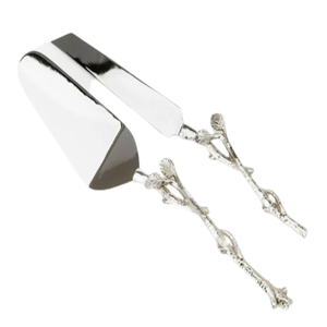 Ensemble de couverts de luxe en acier inoxydable poli miroir, artisanat artisanal, argenté, pour gâteau de mariage décoratif - Product Image 4