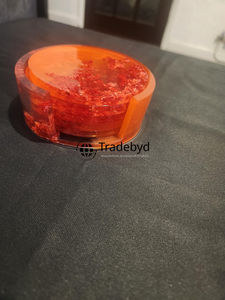 Ensemble de dessous-de-verre en résine élégante, fabriqués à la main, 4x4 pouces, style luxueux, en plusieurs couleurs, pour café, restaurant, Tradebyd - Product Image 3