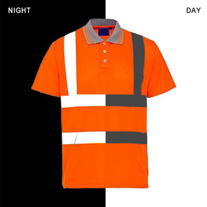 Chemise à manches courtes haute visibilité Personnalisez votre LOGO sur le polo de sécurité avec rayures réfléchissantes Chemise de construction haute visibilité - Product Image 2
