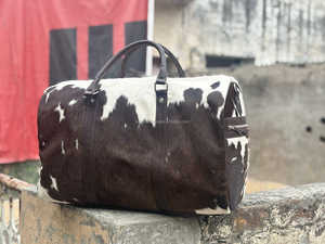 กระเป๋าเดินทางหนังแท้แบบมีขนปุย รุ่น LHODB-0153 สำหรับเดินทางค้างคืนหรือใช้เป็นกระเป๋าถือสุดหรู - Product Image 5