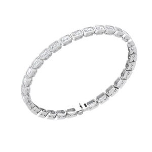 Pulsera de cadena de tenis de circón de latón para mujer, joyería de Hip Hop para hombre, pulsera de tenis fina con diamantes de circonita cúbica dorada y plateada - Product Image 1