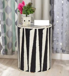 Uniquely Handcrafted Resin and MDF Inlay <b>Round</b> <b>Stool</b>/E Ottoman with Floral Design Bedroom Living Room Decor - Product Image 1