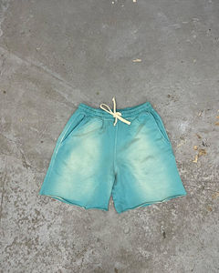 Conjunto de pantalones cortos desteñidos al sol de algodón 100% de alta calidad, Camiseta de cuello redondo, ropa deportiva de dos piezas, conjuntos de pantalones cortos con estampado de logotipo personalizado para hombre - Product Image 3