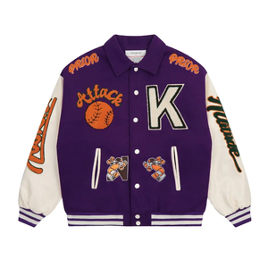 Hombres Nuevo Diseño Botón Up College Street Wear Varsity Jacket New Hot Custom Made Venta al por mayor Chaquetas de béisbol - Product Image 1