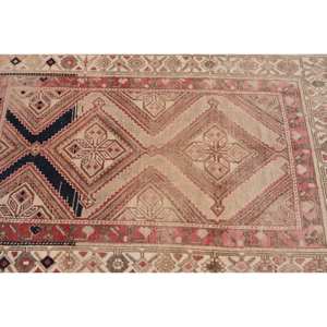 Alfombra Turca Clásica de Estilo Kilim, Color Beige Rojizo, Gran Tamaño, 4.1 x 5.5 pies, Diseño de Patchwork, Ecológica, con Base de Látex y Lana, Grosor de 10 mm - Product Image 5