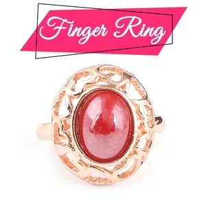 Women's Fancy <b>Locket</b> Set - Golden - Red - Product Image 4