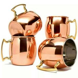 Home <b>Mug</b> for Drinks Serve Pure Copper <b>Mug</b> Handmade Decorative <b>Set</b> of 4 Copper <b>Mug</b> High Standard Quality Modern Copper <b>Mug</b> - Product Image 4