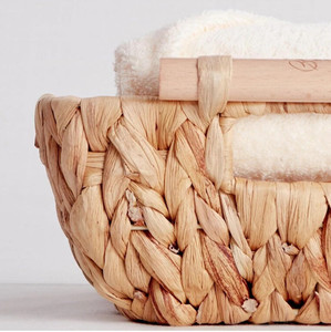 <b>Storage</b> <b>Basket</b> Hand-Woven with Wooden Handles Water Hyacinth Wicker <b>Baskets</b> Handmade From Vietnam - Product Image 5