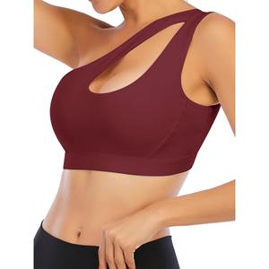 Sujetador deportivo de alto soporte para gimnasio, entrenamiento, Halter, Espalda descubierta, sin costuras, un solo hombro, sujetadores deportivos extraíbles para mujer - Product Image 2