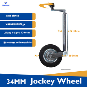Nouvelles pièces pour bateaux/semi-remorques en acier : <span class=keywords><strong>Roue</strong></span> de <span class=keywords><strong>jockey</strong></span> de 34 mm avec <span class=keywords><strong>roue</strong></span> pleine 160x40 mm - Product Image 2