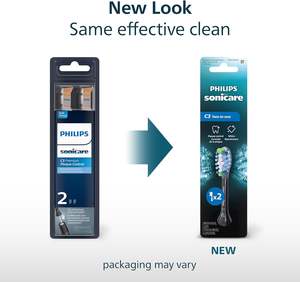 Têtes de brosse à dents électriques de rechange authentiques Philips Sonicare C3 Two-in-One, noires, lot de 2, HX9042/95 - Product Image 5