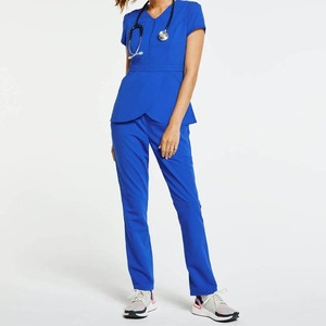 Haute qualité respirant tricoté mode femmes soins infirmiers gommage ensembles pantalon droit grands uniformes d'hôpital mignon Sexy - Product Image 3