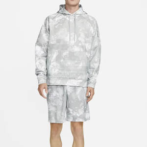 Conjunto de Sudadera con capucha y pantalones cortos de invierno para hombre personalizado directo de fábrica 100% algodón patrón sólido transpirable de talla grande Etiqueta Privada - Product Image 1