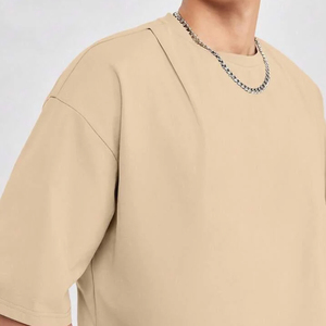 Fabricación profesional Ropa casual Hombres Hombro caído Camiseta Servicio OEM Verano O Cuello Camisetas para hombres - Product Image 4