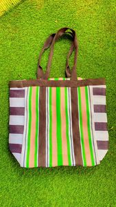 Sac à provisions en nylon à fermeture éclair réutilisable écologique personnalisé étui de voyage en velours de plage à rayures trousse de toilette cosmétique à la mode - Product Image 2