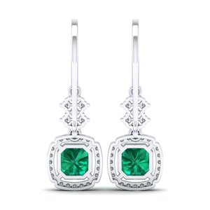 REYES Precio al por Mayor Joyería de Boda de Oro Sólido de 14K con Moissanita, Cristal Esmeralda, Diseño Geométrico, Colgante, Joyería Nupcial, Regalo para Mujer - Product Image 4
