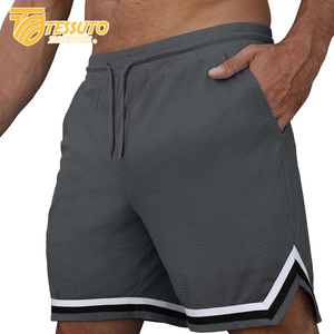 Pantalones cortos atléticos para correr de alta calidad para hombres y mujeres, pantalones cortos transpirables de secado rápido, bolsillos con cremallera a rayas, teñidos lisos - Product Image 5