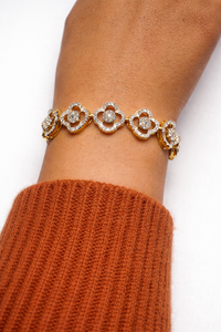 925 Sterling Silver Clover <b>Bracelet</b> - Handmade Gemstone <b>Bracelet</b> For Women - Gift for Her - Product Image 3