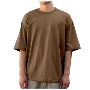 High Street personnalisé unisexe hommes 250g poids lourd 100% coton T-shirt surdimensionné 100% coton séchage rapide goutte épaule impression ample - Product Image 2
