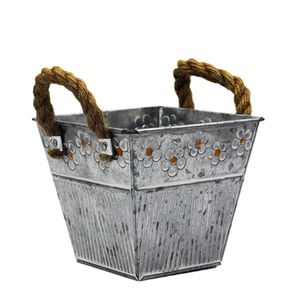 Seau de jardinière galvanisé robuste avec une image authentique de toilette pour les patios de style campagnard et la plantation de jardin vintage - Product Image 5