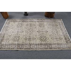 Classique Beige Gris 3.9X6.6 ft Laine Faite À La Main Grande Surface Tapis Turc Abstrait Patchwork Conception Couloir Chambres 4m Latex - Product Image 3