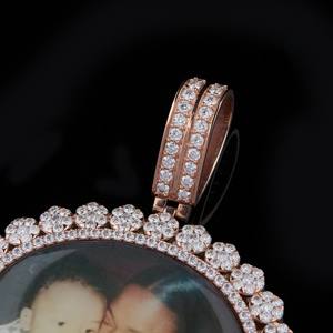 Instock Hip Hop <b>Jewelry</b> Pendant 39mm Width 925 Sterling Silver Vvs Moissanite Diamond Memory <b>Photo</b> Picture Pendant - Product Image 4