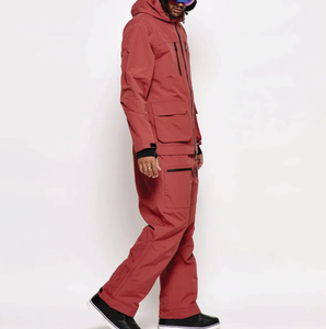 Último diseño Trajes de esquí para hombre con diseño de panel verde y blanco Mono de esquí de alta calidad Impermeable Ropa de snowboard de una pieza - Product Image 4